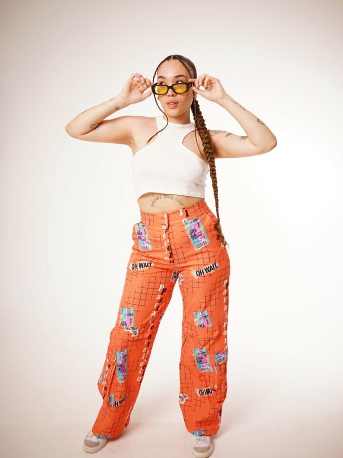Pant cargo slim lavender vista frontal en talla personalizada