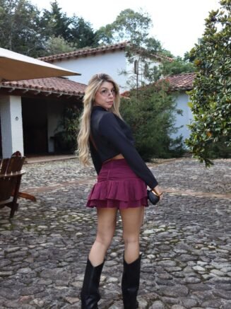 Falda Boho Vinotinto
